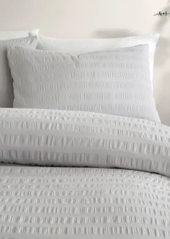 Serene Honley Seersucker Seersucker Silver Duvet Cover Set