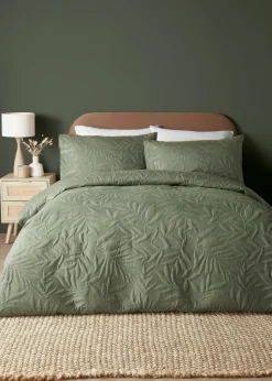 Serene Luana Dark Green Peach Finish Duvet Cover Set