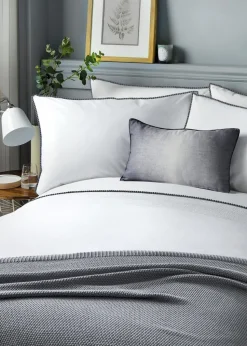 Serene Pom Pom Grey Duvet Cover Set
