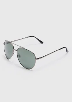 Silver Aviator Sunglasses