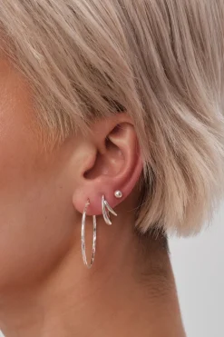 Simply Silver Sterling Silver 925 Fine Diamond Cut Hoop Earrings