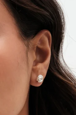 Simply Silver Sterling Silver 925 Polished Woven Knot Stud Earrings