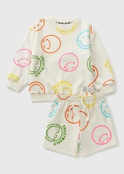 Smiley Kids Cream Sweatshirt & Short Set (1-13yrs)