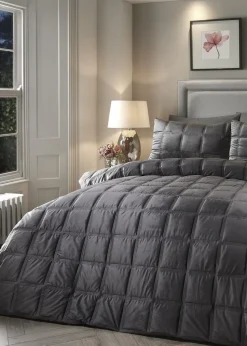 Soiree Slate Brighton Square Velvet Duvet Cover Set