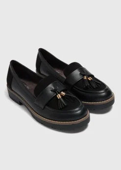 Soleflex Black Tassel Loafers