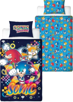 Sonic Multi Colour Liquid Reversible Polycotton Duvet Set