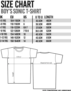 Sonic The Hedgehog Boys Black Sonic Stats Graphic T-Shirt (4 - 14 Years)