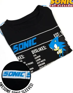 Sonic The Hedgehog Boys Black Sonic Stats Graphic T-Shirt (4 - 14 Years)