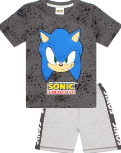 Sonic The Hedgehog Grey Kids Shortie Pyjamas (4-12 Years)