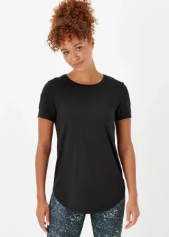 Souluxe Black Longline Sports T-Shirt
