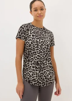 Souluxe Brown Leopard Print Longline T-Shirt