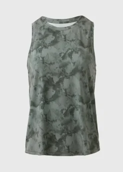 Souluxe Grey Smoke Print High Neck Vest Top