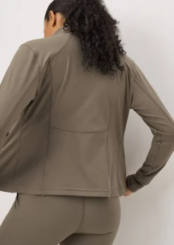 Souluxe Mocha Seam Detail Zip Jacket