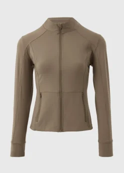 Souluxe Mocha Seam Detail Zip Jacket