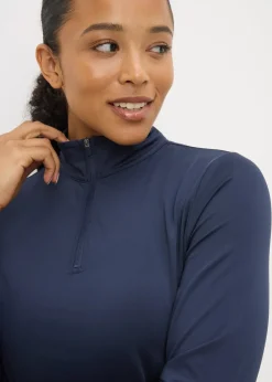 Souluxe Navy Half Zip Top
