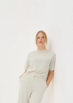 Souluxe Oatmeal Embossed Co Ord T-Shirt