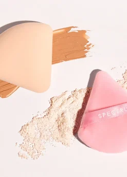 Spectrum Pink Velour & Marble Rubycell Makeup Puff Duo