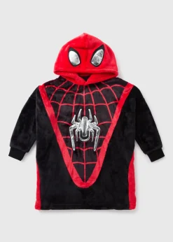 Spiderman Boys Black Snuggle Hoodie (3-13yrs)