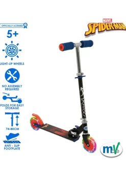 Spiderman Folding Inline Scooter with Light Up Wheels