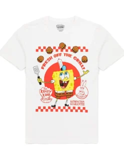 SpongeBob SquarePants White & Grey Fresh Off The Grill Shortie Pyjamas