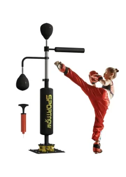 SPORTNOW Boxing Bag Freestanding Punching Bag with Reflex Bar Speed Balls