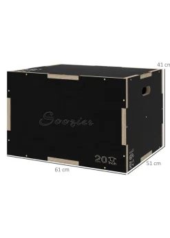 SPORTNOW Pylometric Jump Box Wooden Pylo Box for Home Gym