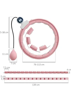 SPORTNOW Smart Weighted Hula Hoop with 16 Detachable Knots & Digital Counter
