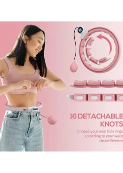 SPORTNOW Smart Weighted Hula Hoop with 16 Detachable Knots & Digital Counter