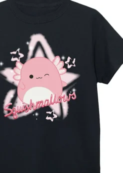 Squishmallows Archie Star Girls Black T-Shirt (5-13 Years)