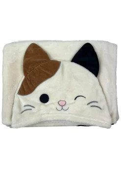 Squishmallows Beige Camcat 3D Hooded Wearable Throw