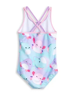 Squishmallows Kids Multi Coloured Blue 1 Piece Swimming Costume (5-14 Years)