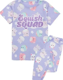 Squishmallows Kids Purple Short Sleeve Long Leg Pyjama Set (5 - 14 Years)