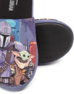 Star Wars Black Mandalorian Baby Yoda Mule Slippers