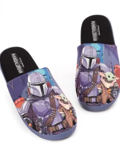 Star Wars Black Mandalorian Baby Yoda Mule Slippers