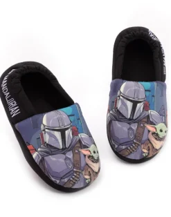 Star Wars Black The Mandalorian Kids Slippers (12-5 Older)