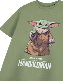 Star Wars Khaki The Mandalorian Grogu Kids T Shirt (3-14 Years)