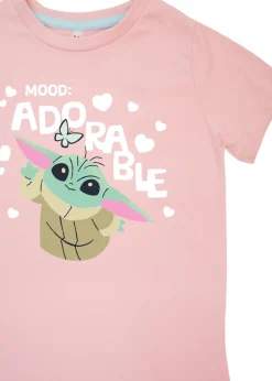 Star Wars The Mandalorian Adorable Kids Baby Pink Hearts Pyjamas (3-8 Years)