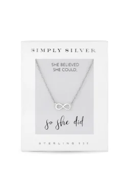 Sterling Silver 925 Silver Infinity Short Pendant Necklace