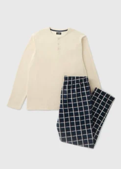 Stone Check Fleece Pyjama Set