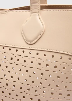 Stone Cut Out Winged Tote