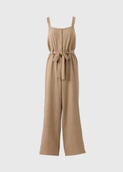 Stone Stripe Button Front Jumpsuit