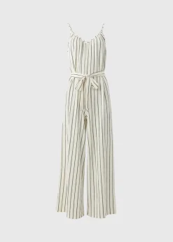Stone Stripe Wide Leg Jersey Jumpsuit
