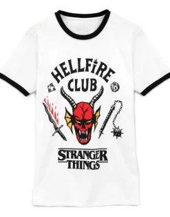 Stranger Things Mens White Hellfire Club Logo T-Shirt