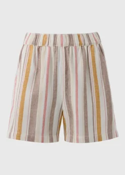 Stripe Linen Blend Shorts