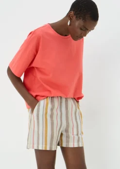 Stripe Linen Blend Shorts