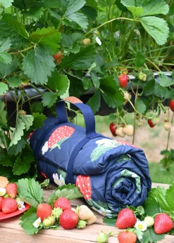 Summerhouse by Navigate Strawberries & Cream Quilted Picnic Blanket