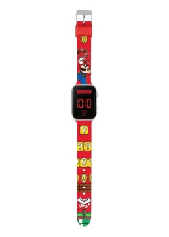 Super Mario Red Printed Strap LED Watch