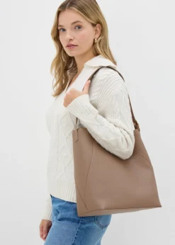 Tan Bucket Tote Bag