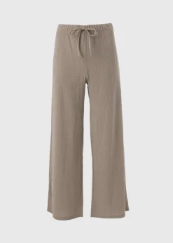 Taupe Co Ord Textured Trousers