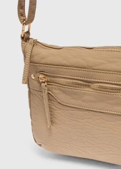Taupe PU Messenger Bag